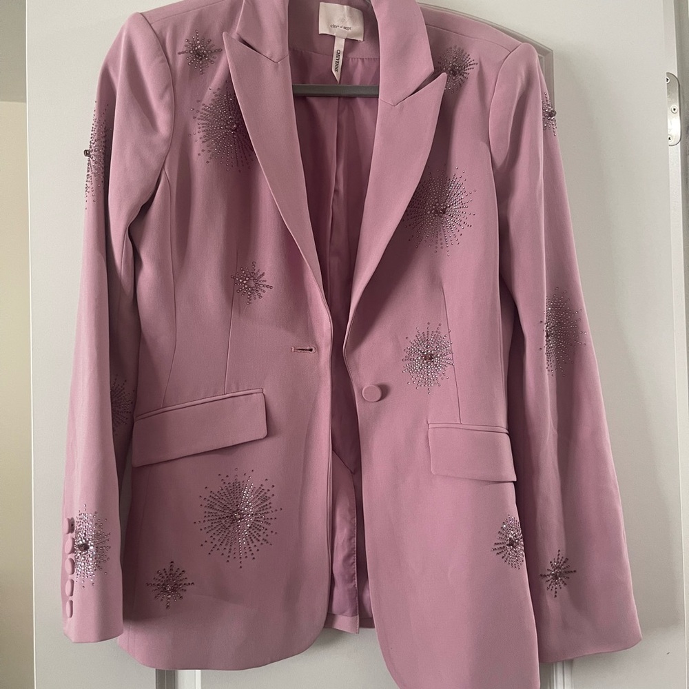Cinq à Sept Pink Embellished Blazer